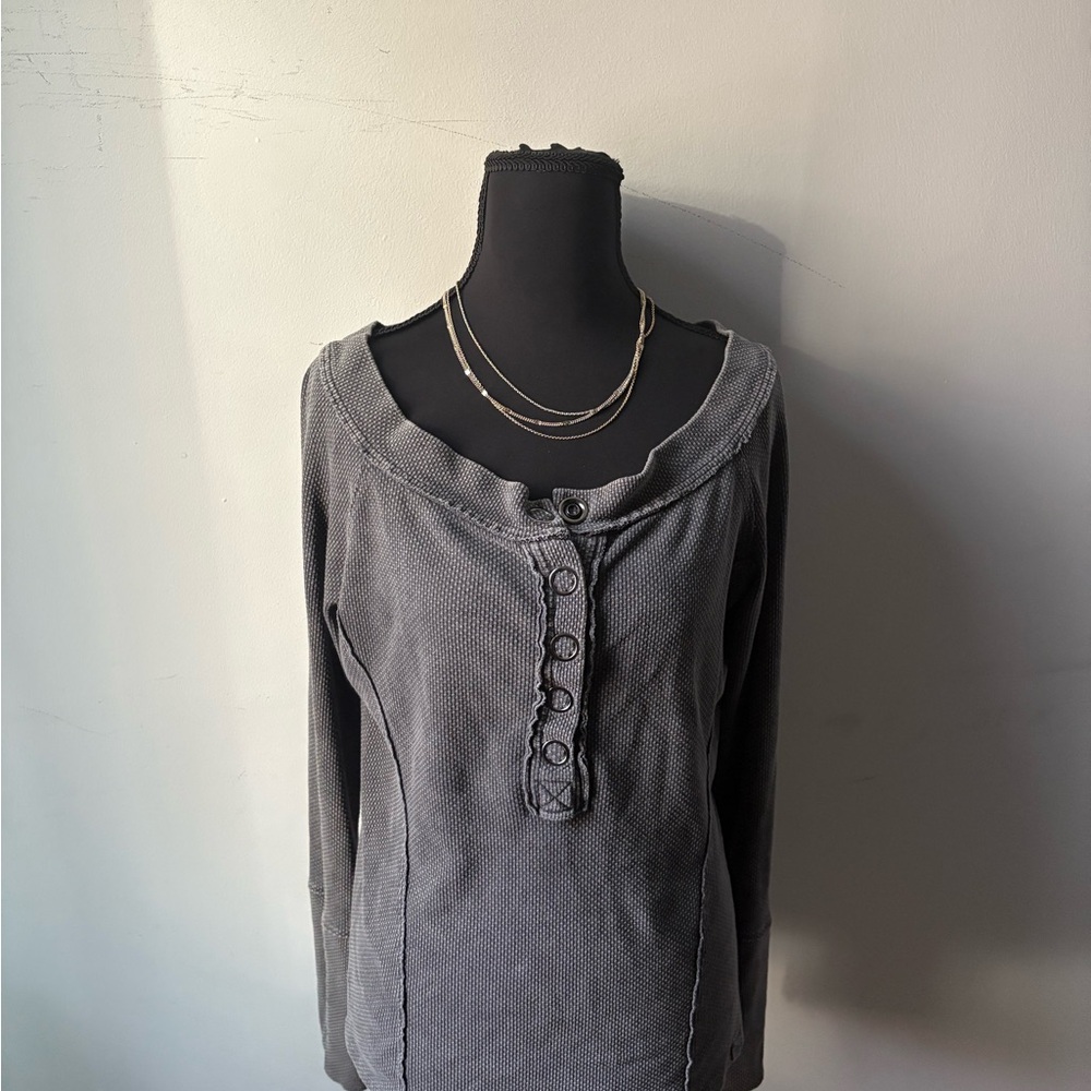Free People Off the Shoulder Button Top